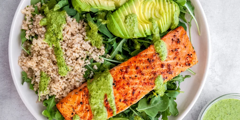 salmon quinoa bowls